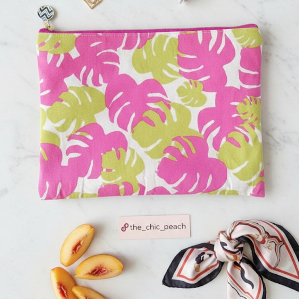 🌸💗 Floral Cosmetic Bag – Palm Beach / Lily-Inspired Style 💗🌸